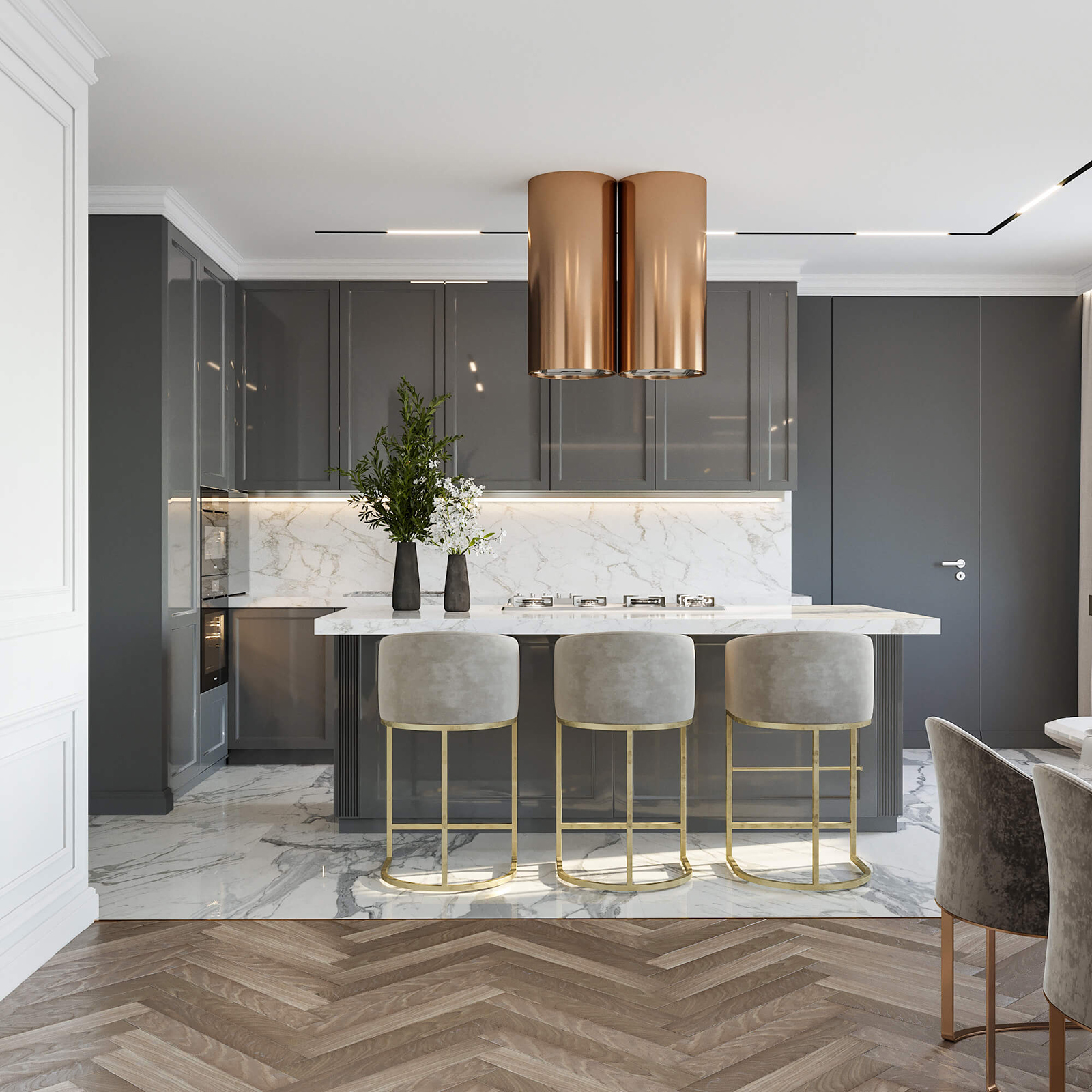 Романтичная кухня-гостиная