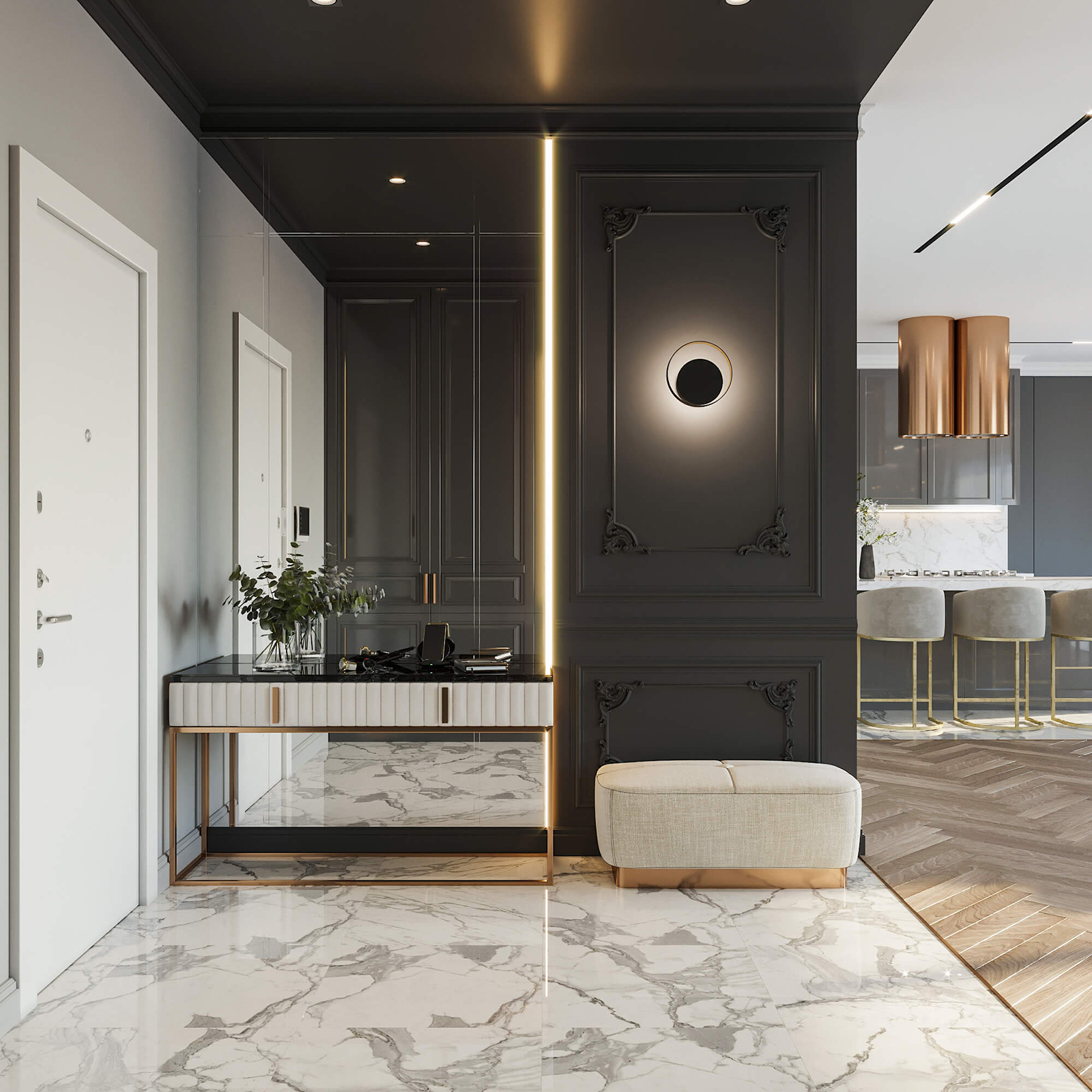 Романтичная кухня-гостиная