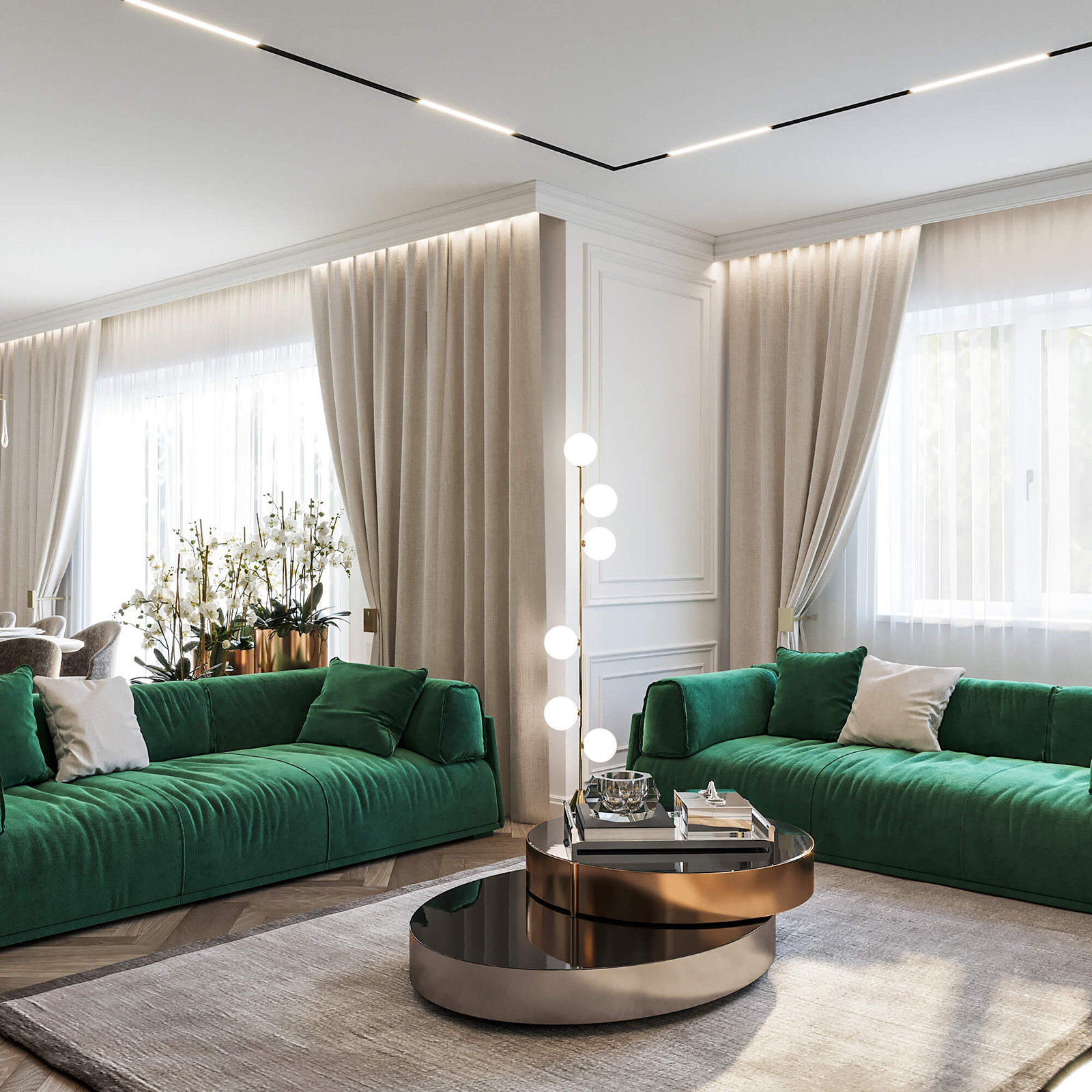 Романтичная кухня-гостиная