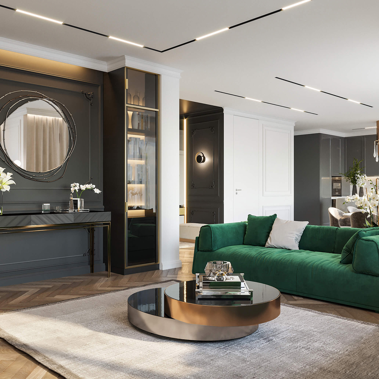 Романтичная кухня-гостиная